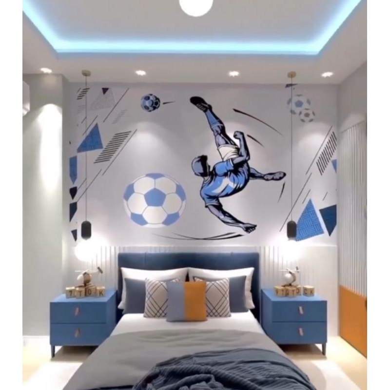 adesivo de parede personalizado decorativo infantil para quarto sala cr7  cristiano ronaldo jogador de futebol