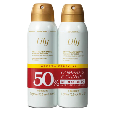 Kit Desodorante Antitranspirante Lily (2 unidades) 125 ml cada.
