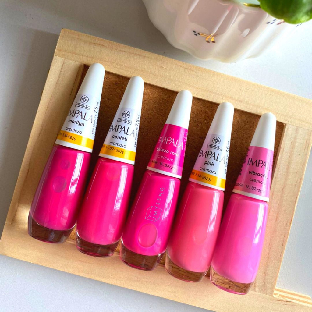 Kit esmaltes Impala tons de rosa Variados 5 unidades | Shopee Brasil