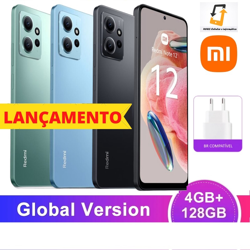 Xiaomi Redmi Note 12 4G Dual Sim 128GB cinza 4GB RAM - Versão Global Lacrado +NF (Lançamento)