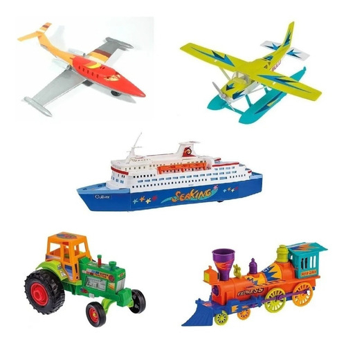Carros de corrida e brinquedos de avião, dia das crianças em