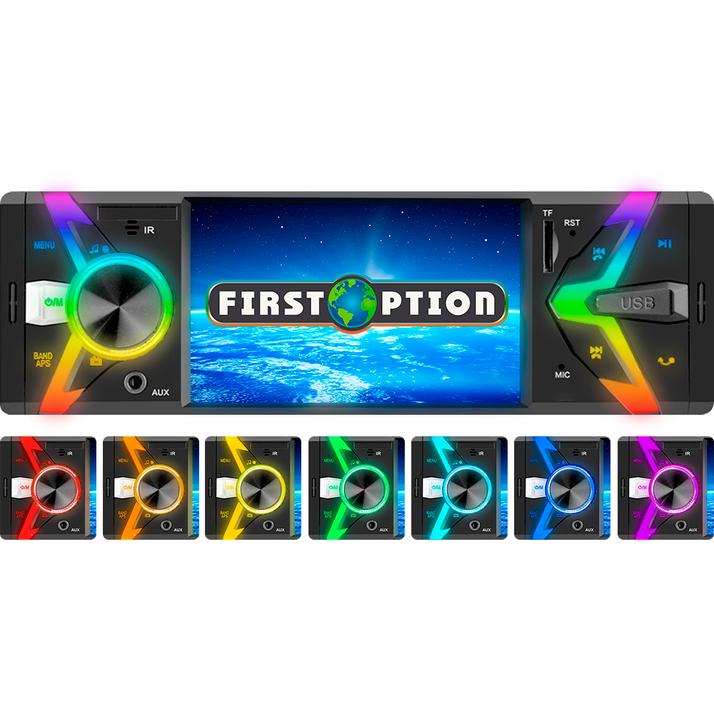 MP4 First Option 9300 1 Din Central Multimídia Touch Bluetooth USB ...