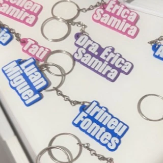 Kit 50 Chaveiro Personalizado com Nomes ou Palavras Variados e Diversas Cores