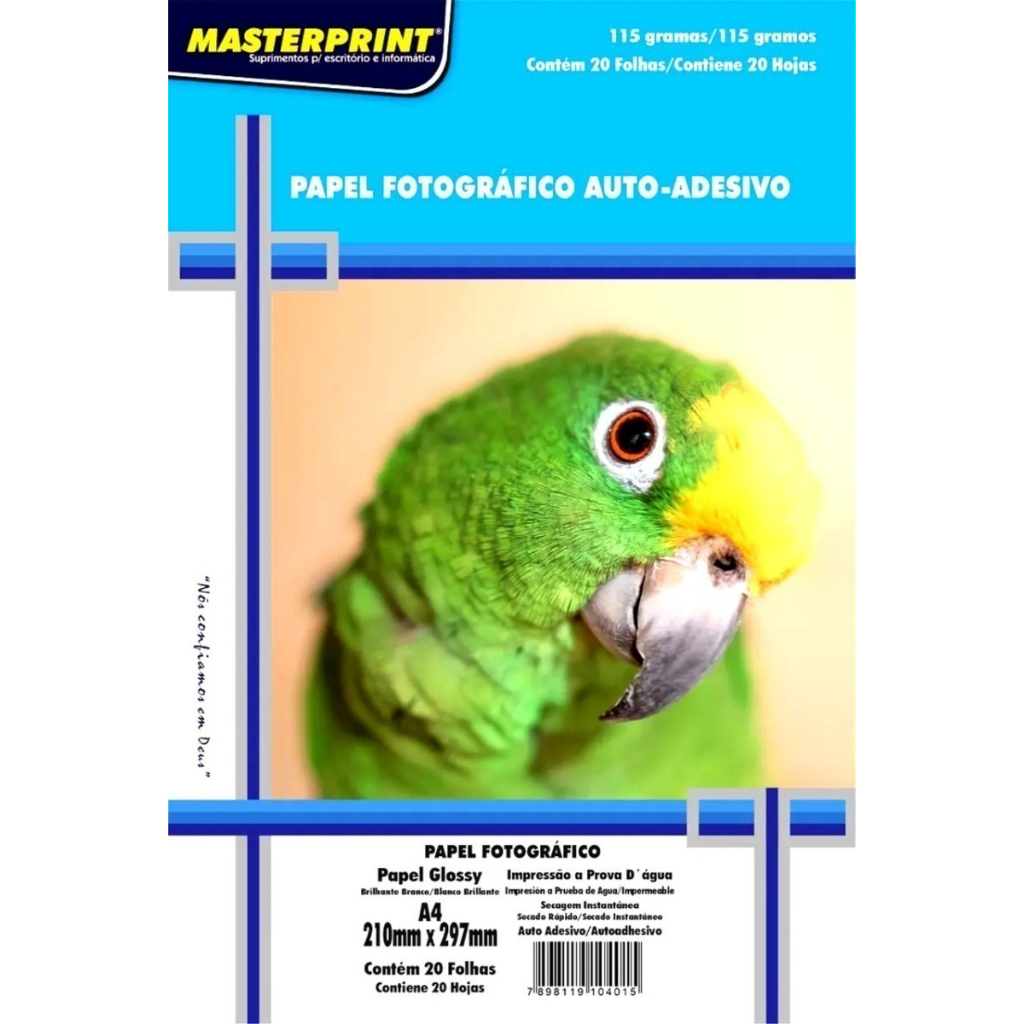 Papel Fotográfico Glossy Adesivo Masterprint 115g A4 20 Folhas Shopee Brasil 5104