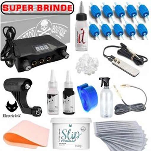 Kit Tatuagem Completo Top Com Maquina Electra Pop Tattoo