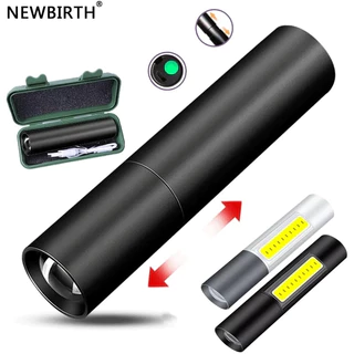 Led Mini Lanterna Portátil usb recarregável lâmpada de emergência com luz lateral forte mt050