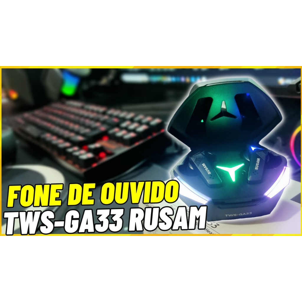 Fone De Ouvido Bluetooth Rusam TWS-GA33 | Shopee Brasil