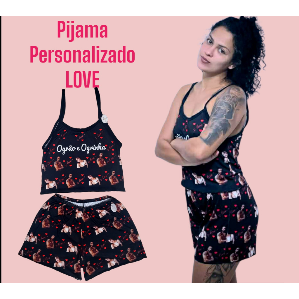 Pijama curto Inspired Louis Vu!tt0n Personalizado - With My Name