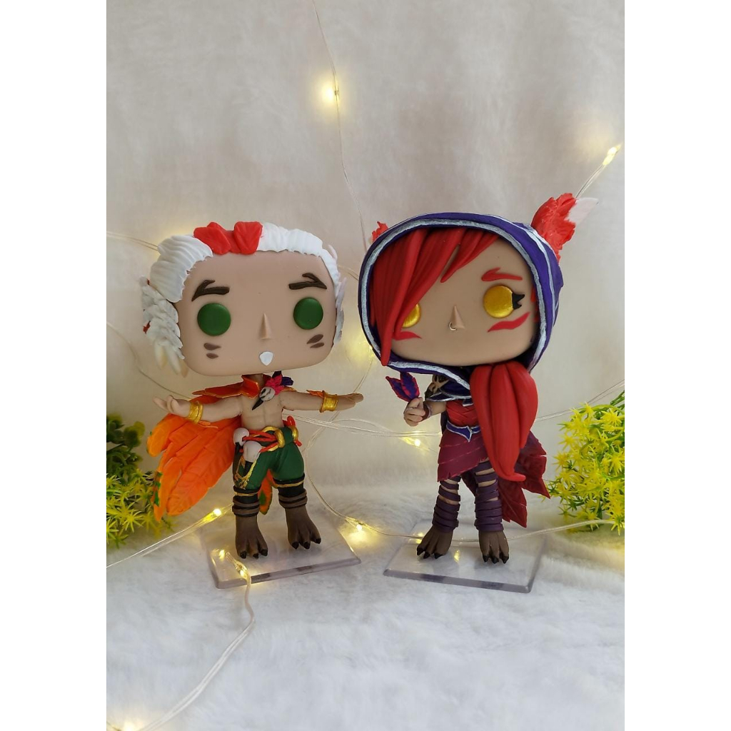 Funko pop Rakan e Xayah - League of Legends, LOL