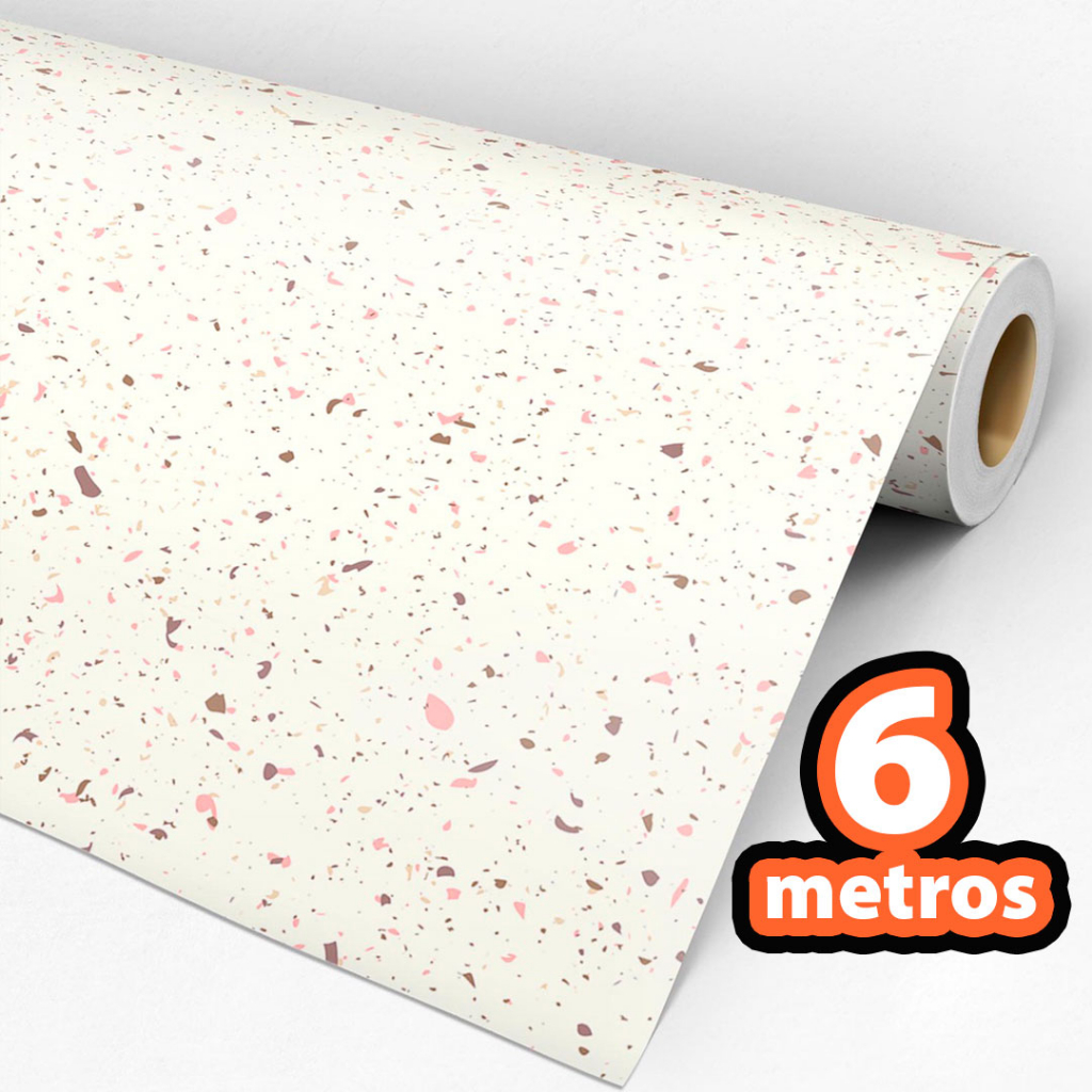Papel de Parede Granilite Cores Neutras Para Cozinha Banheiro Lavabo Rolo 6 Metros