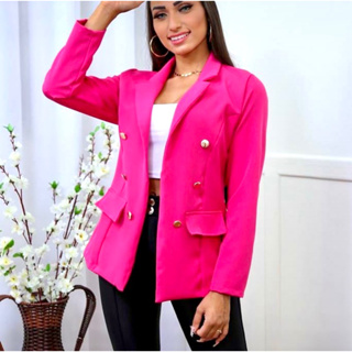 Blazer feminino slim fit acinturado colorido │Chic Princess