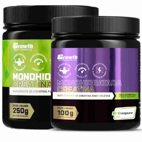 Creatina Growth Roxa Creapure e Verde - original