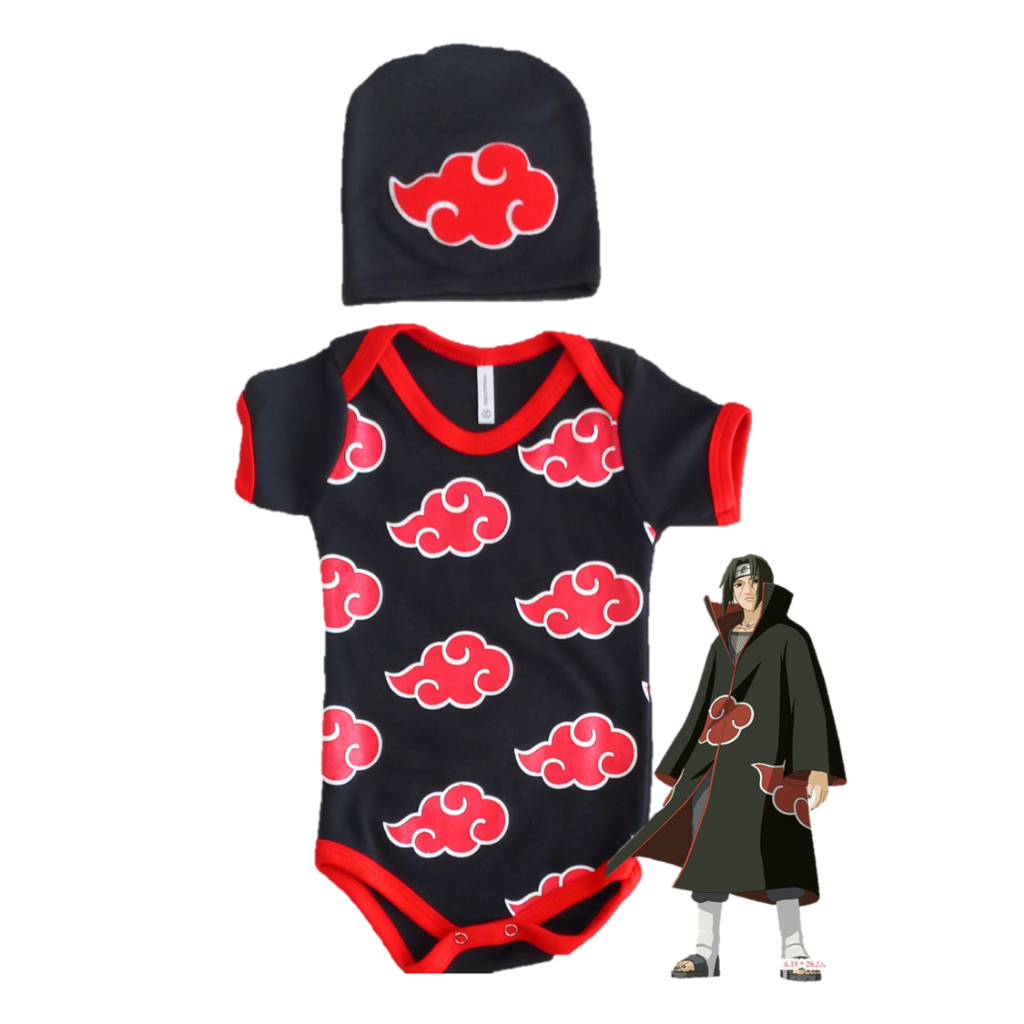 body criança curta infantil bebê roupa nenê manga Sasuke e Itachi