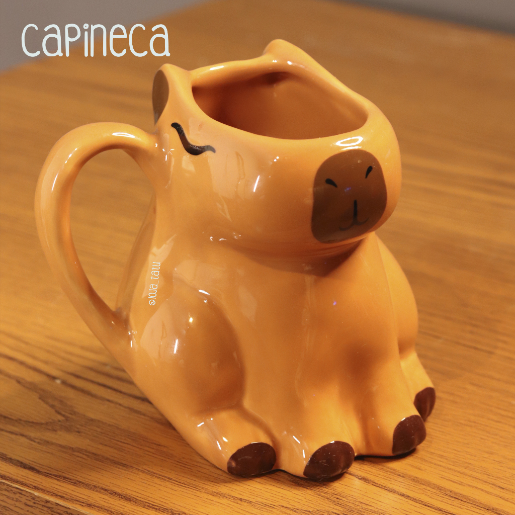Caneca 3D Capivara Fofinha Decoração 350ml Filó Dia das Mães