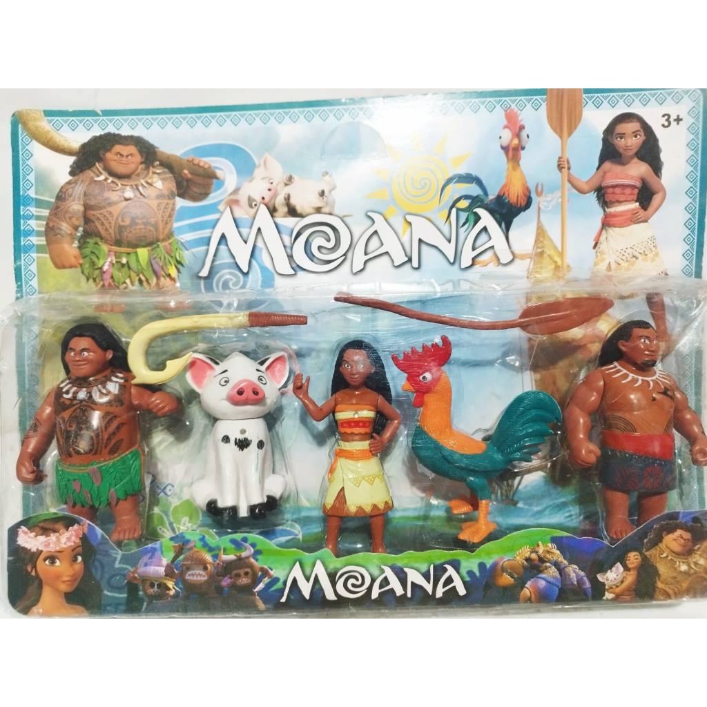 Moana Kit Brinquedo Bonecos Infantil Cartela Moana Maui Princesa ...