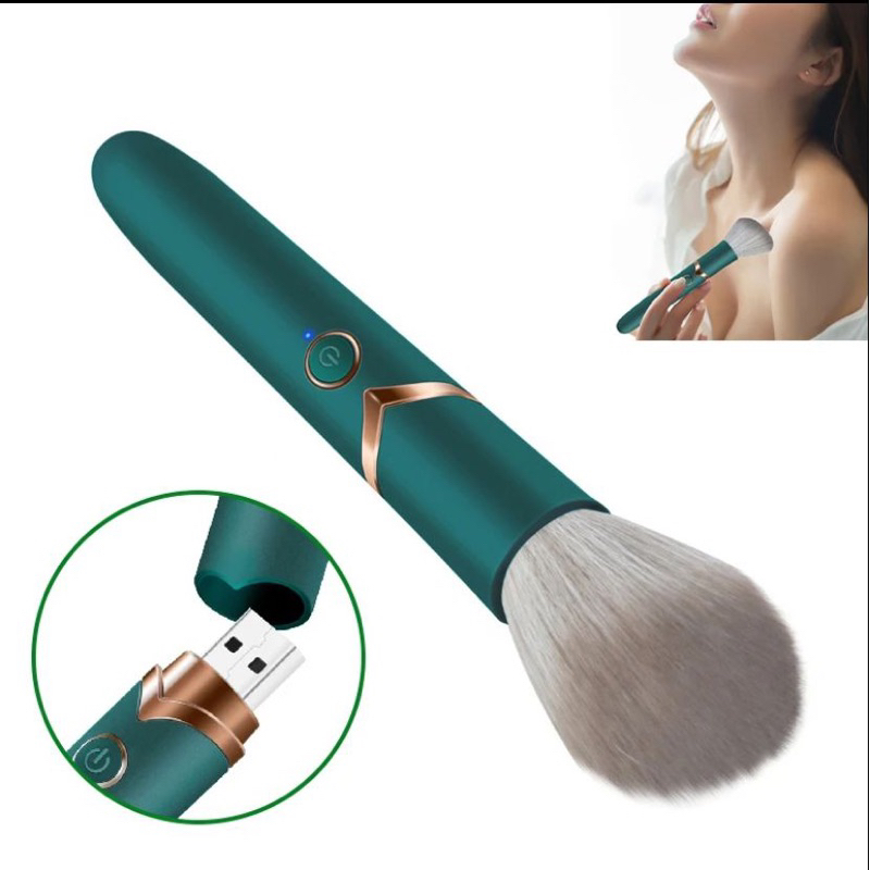 Vibrador Disfarçado de Pincel De Maquiagem Varinha 2 Em 1