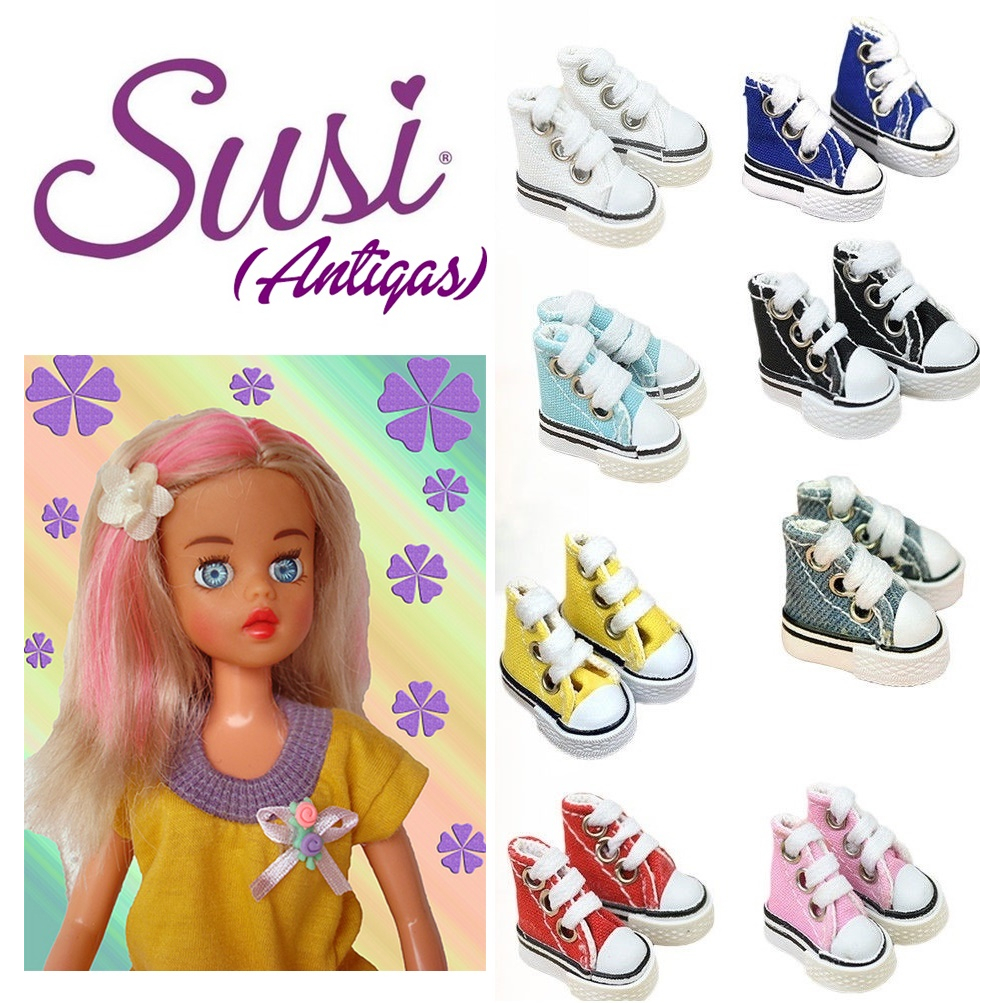 Tênis All Star Para Boneca Susi Antiga Anos 50 60 70 80 Pé Maior Sapato  Sapatinho em Tecido Com Cadarço Perfeito Miniatura | Shopee Brasil