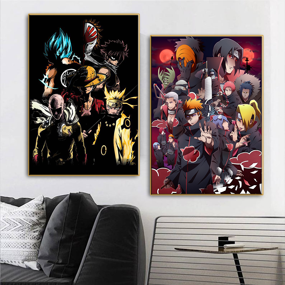 Anime japonês naruto personagem lona pintura cartaz da arte pintura decorativa mural casa crianças quarto decoração da parede estética