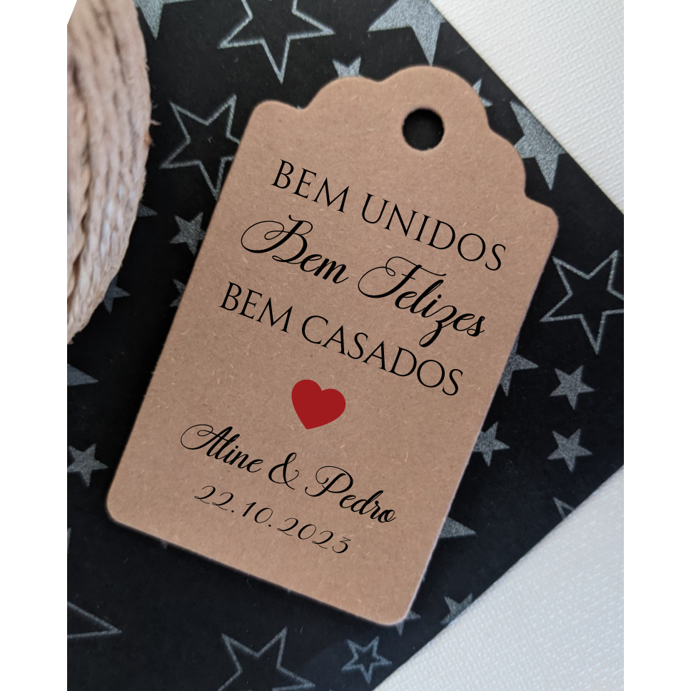 Tags bem unidos, bem felizes, bem casados - 150 Unidades | Shopee Brasil