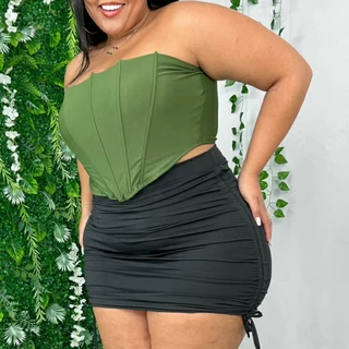 SAIA PLUS SIZE SUPLEX COM ROLOTE CORES REGULÁVEL 36 AO 60