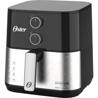 Fritadeira Elétrica Air Fryer Sem Óleo Easy Clean Inox 4,6 Litros Oster Preto