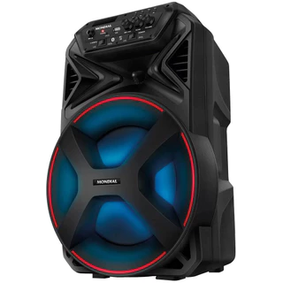 Caixa Amplificada Mondial Portátil CM-250B Bivolt Preta com Bluetooth, USB e Rádio FM