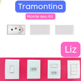 Monte seu Kit Conjunto Tramontina Liz Tomada, Interruptor, Módulos e Placas Espelhos