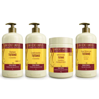 Kit Tutano Shampoo, Condicionador, Banho de Creme e Creme de Silicone - 1L Bio Extratus Força