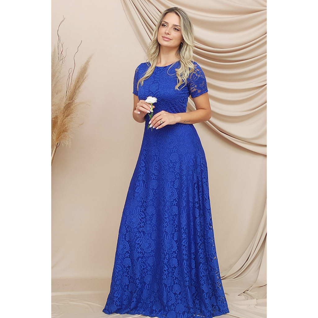 Vestido longo de store madrinha azul royal