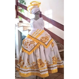 ROUPA de OXUM - BAIANA ESTAMPA - BAIANA UMBANDA - BAIANA CANDOMBLÉ