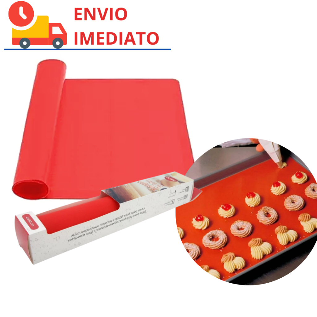 Tapete Culinário Silicone Antiaderente para Amassar Assar Forno não Gruda Confeitaria