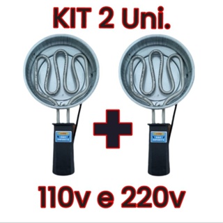 KIT 2 Fogareiro Forninho Panelinha Médio Maior Nargui Acendedor Barato Carvão Volt 110v ou 220v