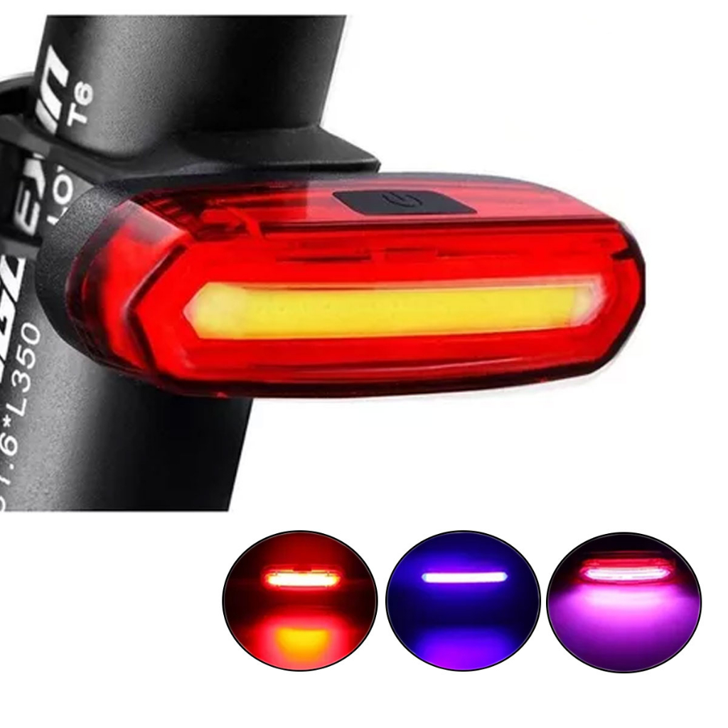Sinalizador Lanterna Traseiro Para Bike Led Multicores Mtb Favorito