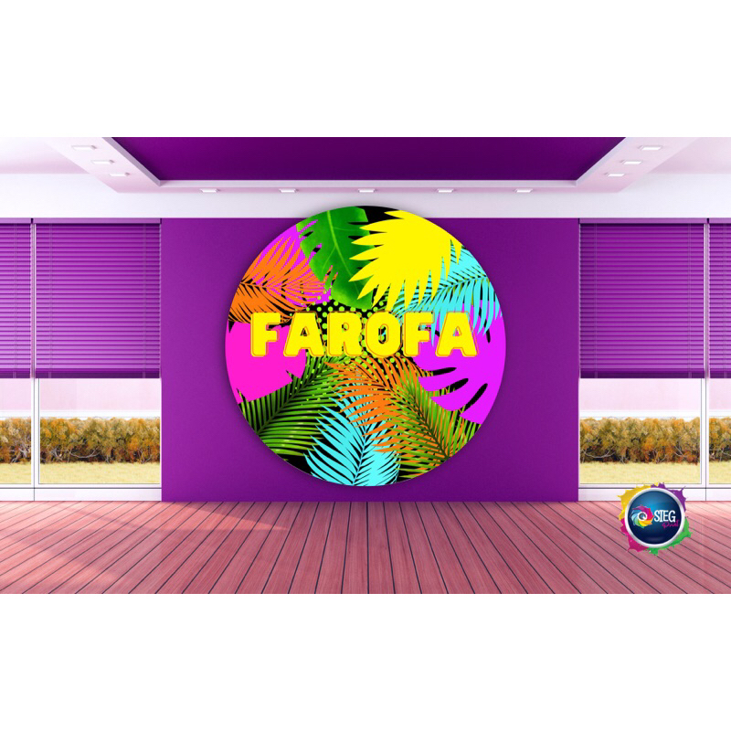 Painel Redondo Farofa Neon Shopee Brasil