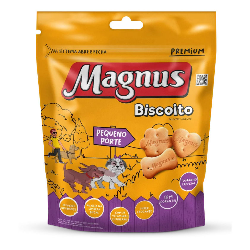 Petisco Cães Biscoito Magnus Raças Pequenas Sem Corantes Natural 400 gr