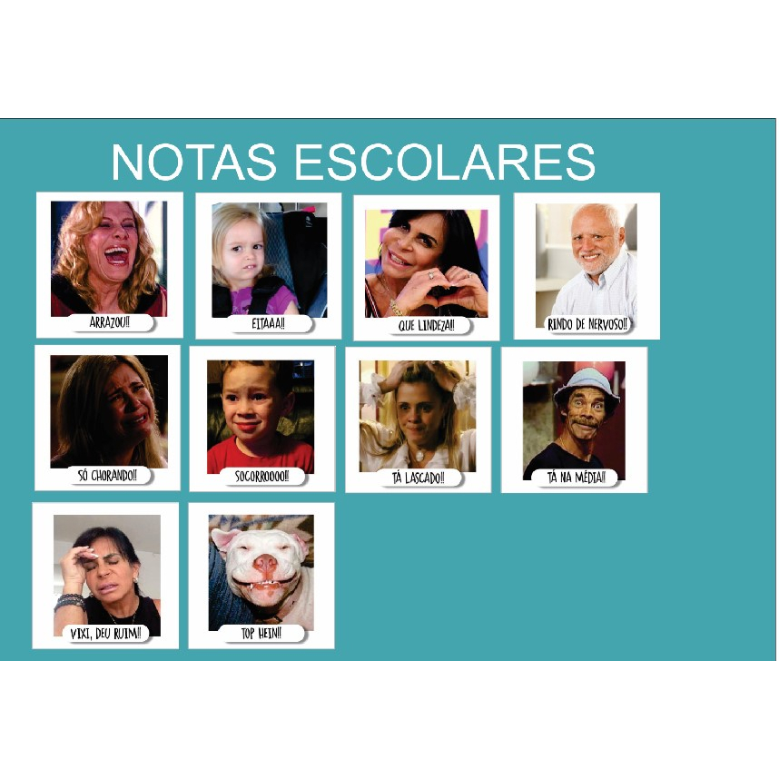 KIT 70 Notas Escolares Divertidas