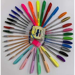 kit combo 12 marca texto neon e pastel masterprint + 11 canetas trilux FABER-CASTELL + 6 canetas BIC FINE + 7 canetas esferográfica 1.0mm bic cristal + Borracha Faber-Castell + Clips Colorido Cx 100 Unidades OU Marcador De Página Flag Seta 5 cores BRW