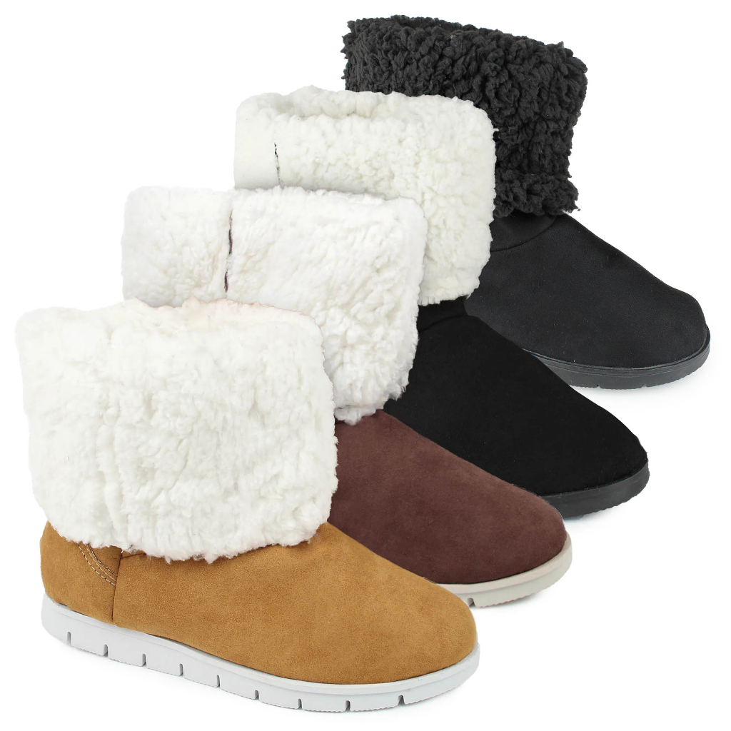 Bota Feminina de Pelo Forrada Inverno | Shopee Brasil