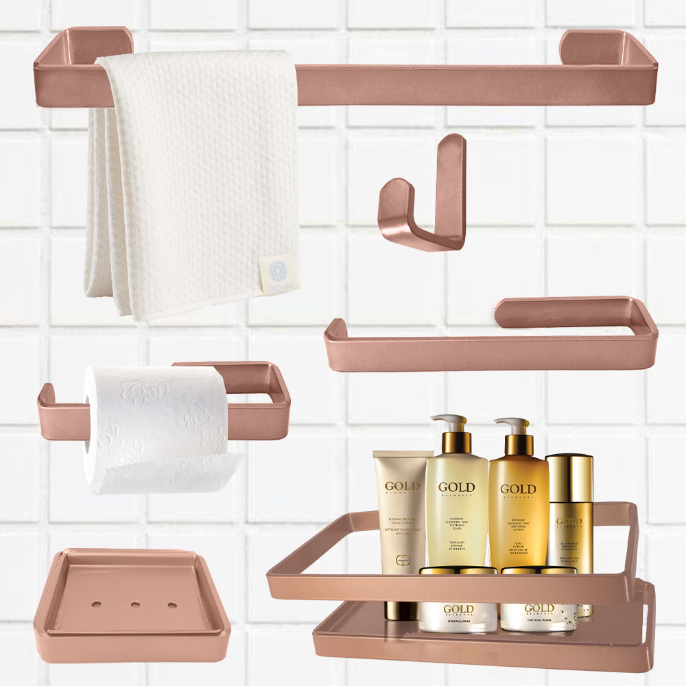 Kit Acessórios Lavabo/ Banheiro 6 Peças Marin - Várias Cores