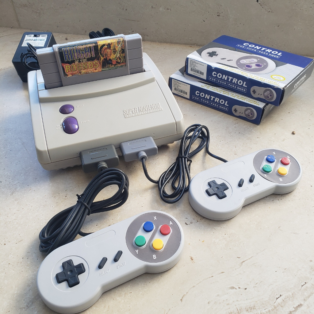 Super Nintendo Baby Snes + 2 Controles + Fonte Original + Cabo Av ...