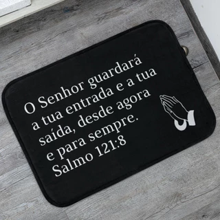 Tapete de Porta O Senhor Guardará 40x60 Antiderrapante