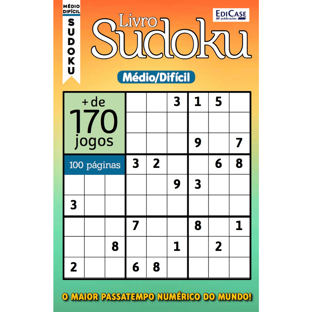 Livro Sudoku Ed. 19 - Médio/Difícil - Só Jogos 9x9 - 2 Jogos por página