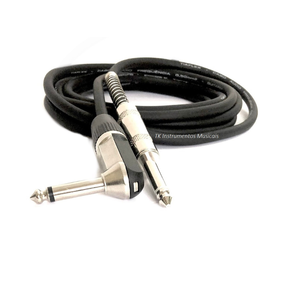 Cable 1/4 Mono a 1/4 Mono para Guitarra o Instrumento 3 Metros