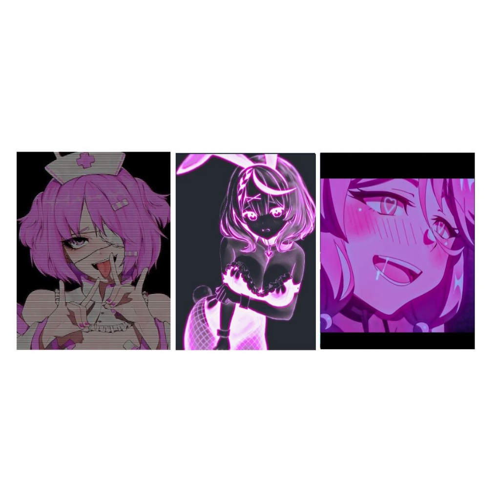 Quadro Decorativo 3 Peças Anime Sex Girl Decoração Para Parede De Casa