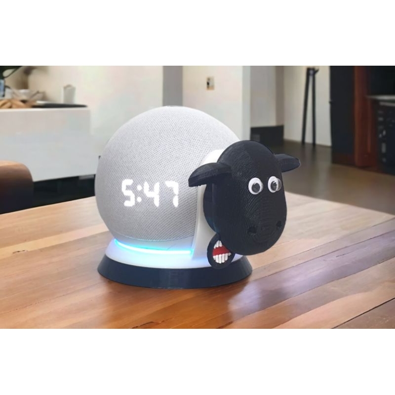 Suporte Alexa Echo Dot 4 ou Echo Dot 5 Shaun Carneiro - Presente, decoração criativa, música, som, stand de mesa Amazon