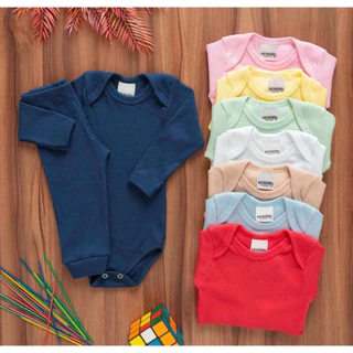 Kit 2 Peças Body e Calça Antialérgico Bebê Pagão Canelado Longo 100% Algodão em Oferta na Shopee