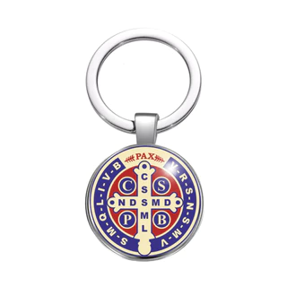 Chaveiro Vade retro Satana Medalha de São Bento VRSNSMV SMQLIVB