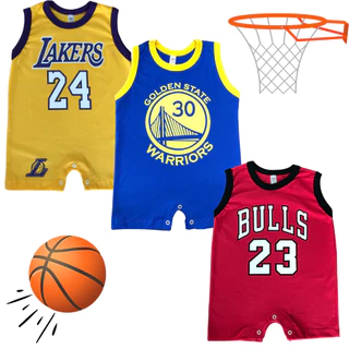 Kit 3 Macacão Banho de Sol Time Basquete Lakers Golden State Bulls Mesversário