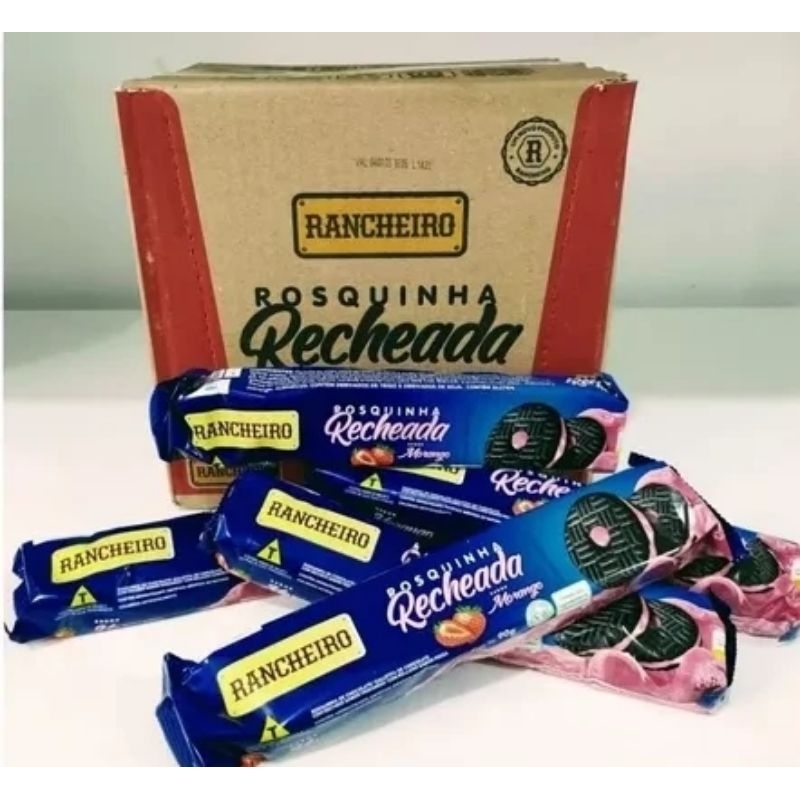 KIT COM 10 - Biscoito Rancheiro Morango Zero Lactose - Zero Leite ...