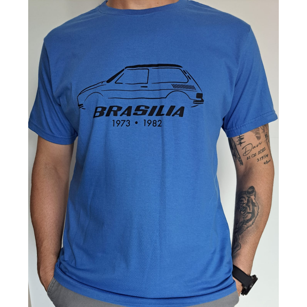 Camiseta Masculina Brasilia 1973-1982 Camisa Antigos Carros